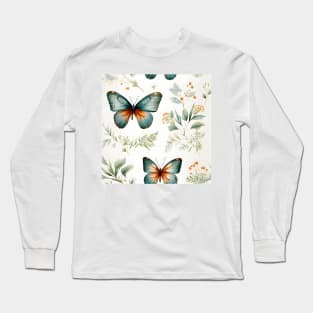 Butterflies Watercolor 6 - American Copper Long Sleeve T-Shirt